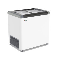 ЛАРЬ МОРОЗИЛЬНЫЙ GELLAR FG 250 С ПРЯМОЕ СТЕКЛО СЕРЫЙ (ПРОПАН)