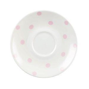 Блюдце 15,6см, цвет белый с розовыми горошинами, Vintage Cafe×