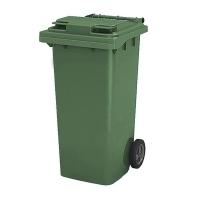 Бак для мусора 120л, с крышкой, на колесах, п/э, цвет зеленый HappyShef.by